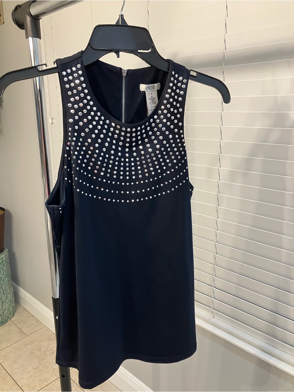 Cache Black Studded Sleeveless Top. Vintage Y2K. Going out top.